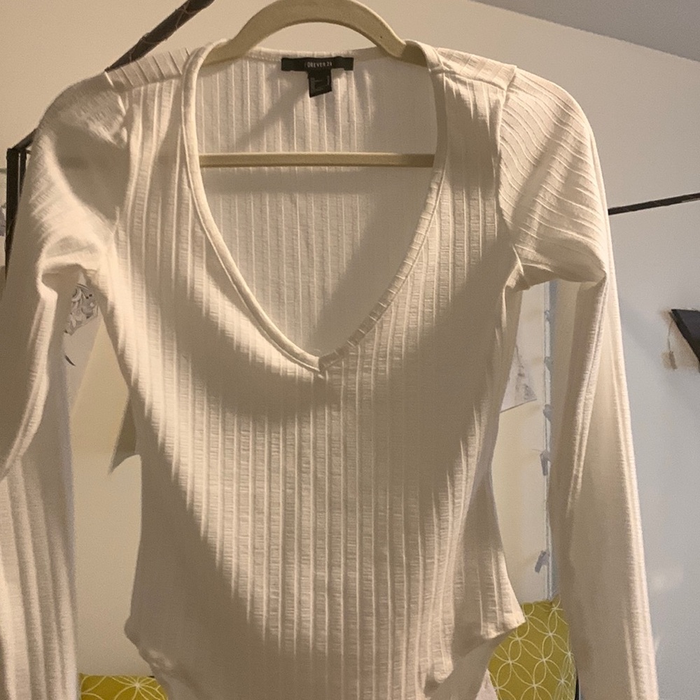 White vneck bodysuit